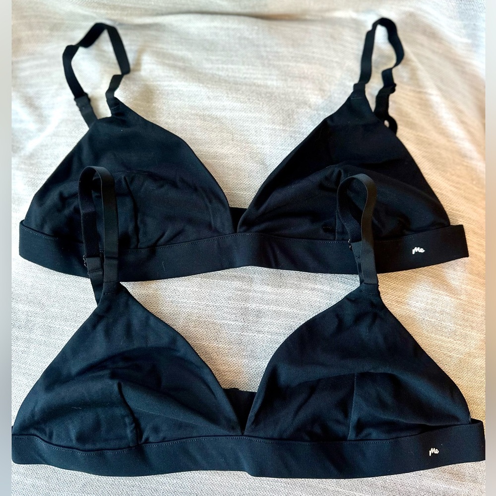 MeUndies Black Bralettes - Set of two
